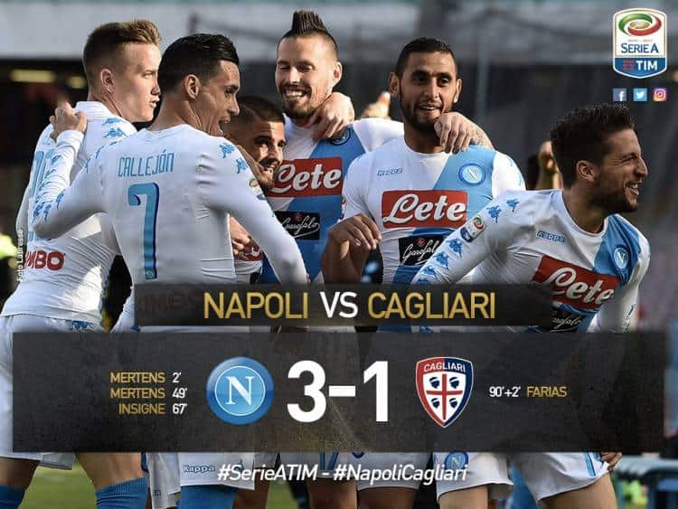 Napoli-Cagliari era una partita che serviva a dare continuità ai risultati, all'inseguimento della Roma e al bel gioco. Missione riuscita