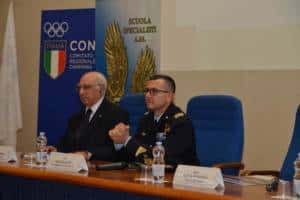 Delegato CONI Michele DE SIMONE e Comandante della Scuola Specialisti Col. Nicola GIGANTE