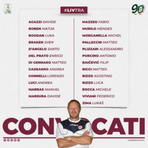 I convocati del Livorno Calcio