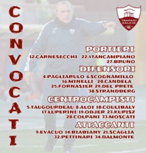lista dei convocati del Trapani Calcio 1