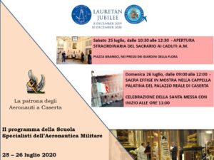 La patrona degli aeronauti a Caserta il programma del 25 e 26 luglio 2020