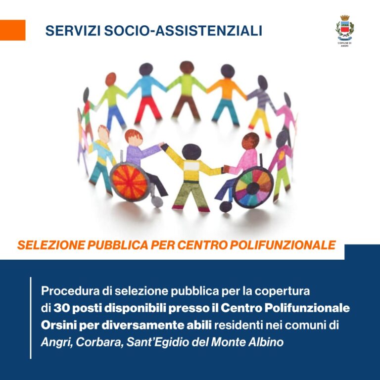 Procedura di selezione pubblica presso i centri polifunzionali per diversamente abili