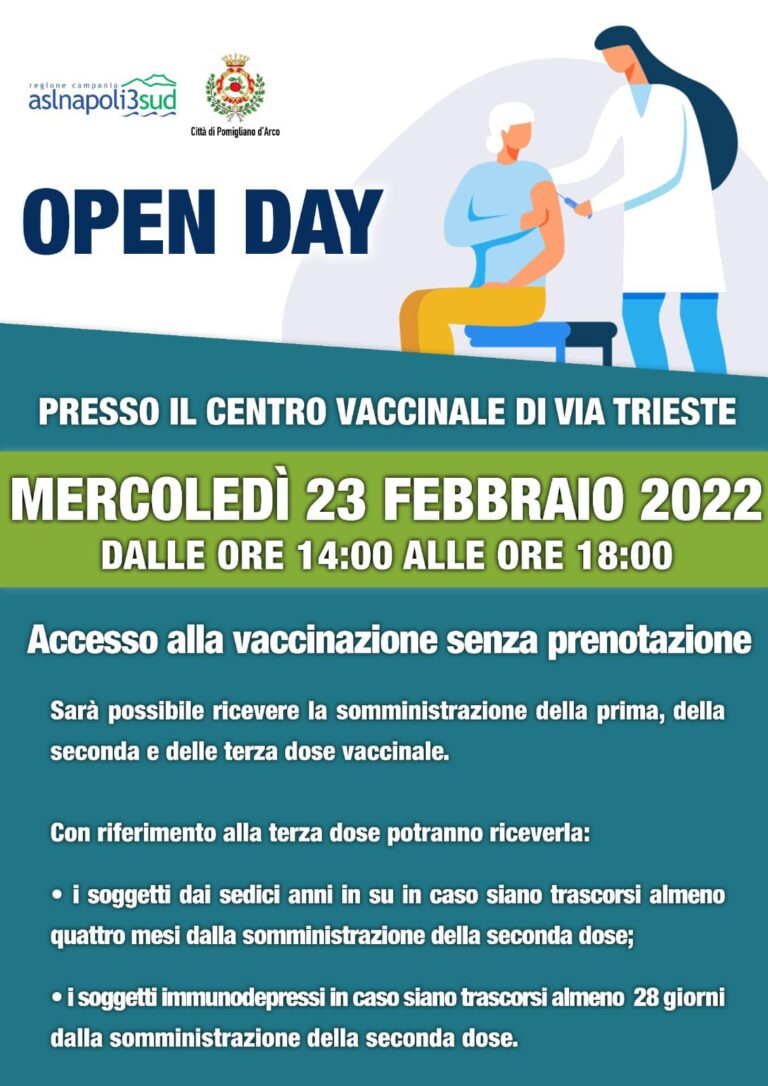 Pomigliano: Avviso di Open Day Vaccinale