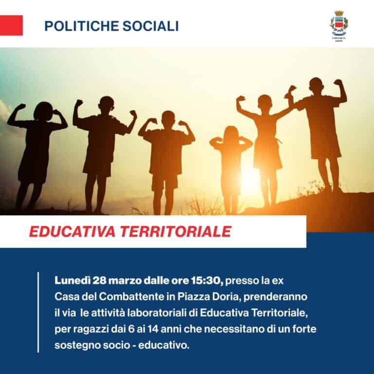 Angri: Inizia oggi l’attività di Educativa Territoriale