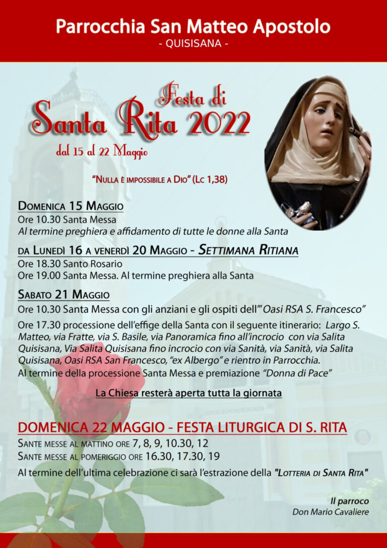 Castellammare di Stabia – Ritorna dopo due anni la Festa di Santa Rita da Cascia