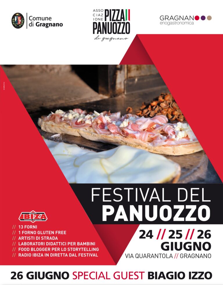 Gragnano – Festival del Panuozzo dal 24 al 26 Giugno 2022