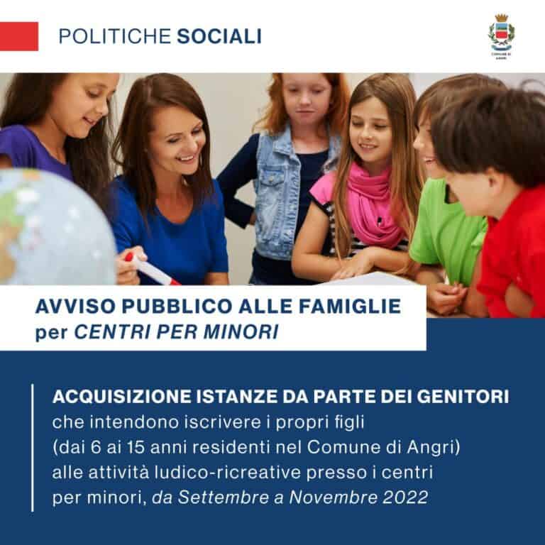 Angri: Avviso pubblico per le famiglie