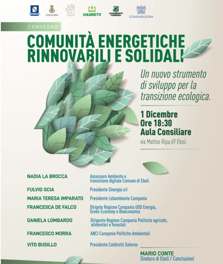 Eboli: Comunità Energetiche Rinnovabili e Solidali