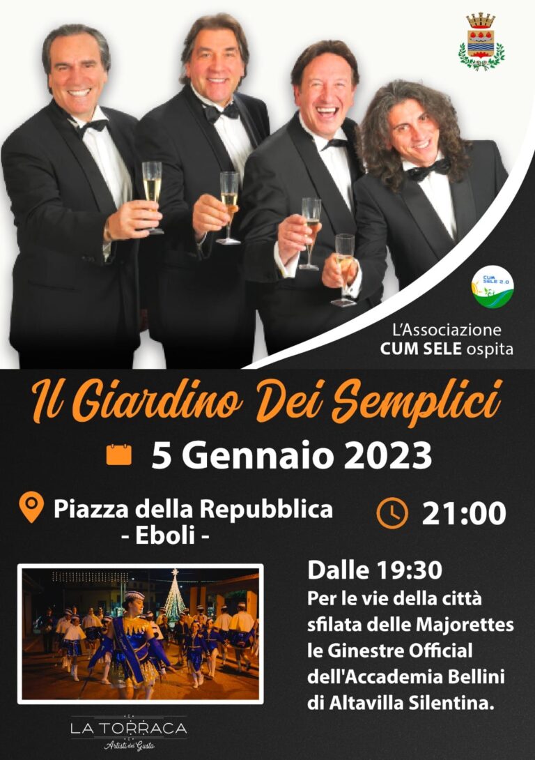 Il Giardino dei Semplici in concerto ad Eboli