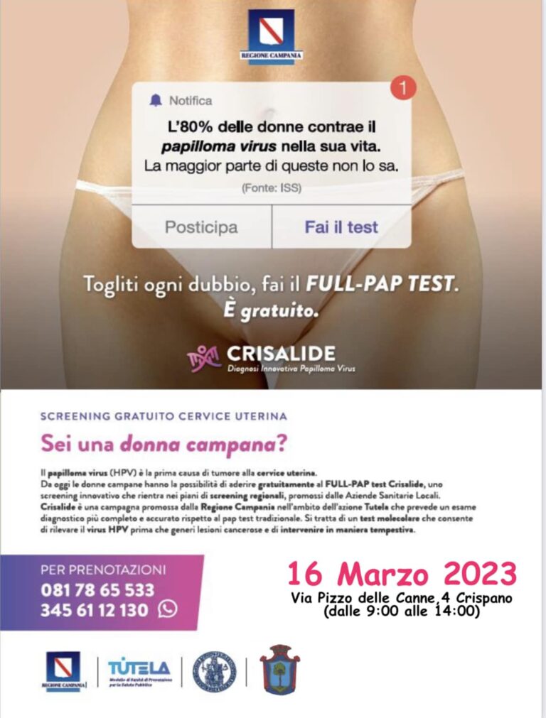 Crispano importante notizia in maniera di prevenzione