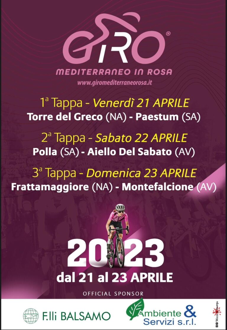 Giro Mediterraneo in Rosa I^ tappa – Torre del Greco–Paestum, passando per Terzigno –  118 atlete pronte a darsi filo da torcere. Ecco dove transiteranno