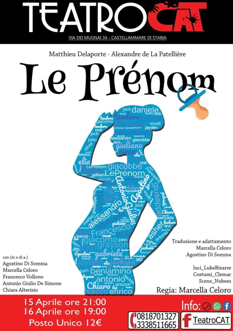 Castellammare di Stabia, al Teatro Cat Le Prénom di Delaporte e De La Patelier