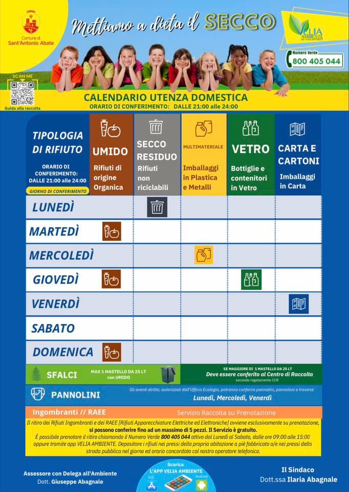 Sant’Antonio Abate novità sul calendario della Raccolta Differenziata