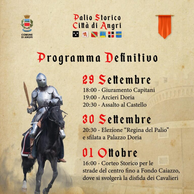 Angri le date del Palio Storico