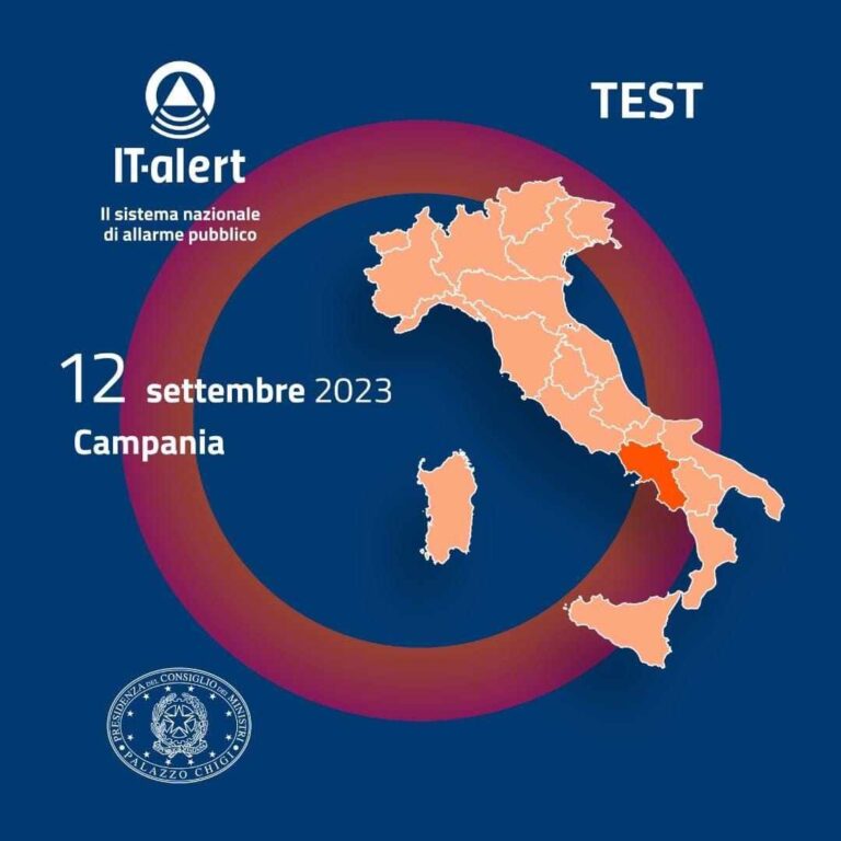 Campania si sperimenta il sistema nazionale di allerta