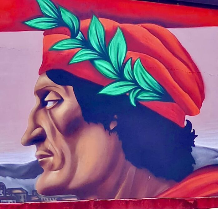dante, murales a Bacoli