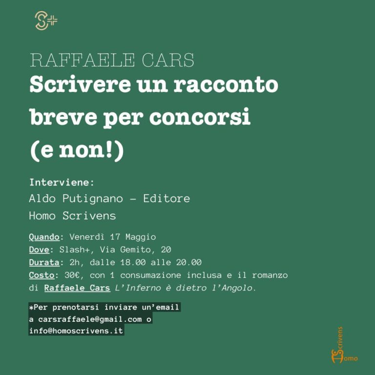 Scrivere racconti brevi per concorsi (e non!) con Raffaele Cars e Aldo Putignano