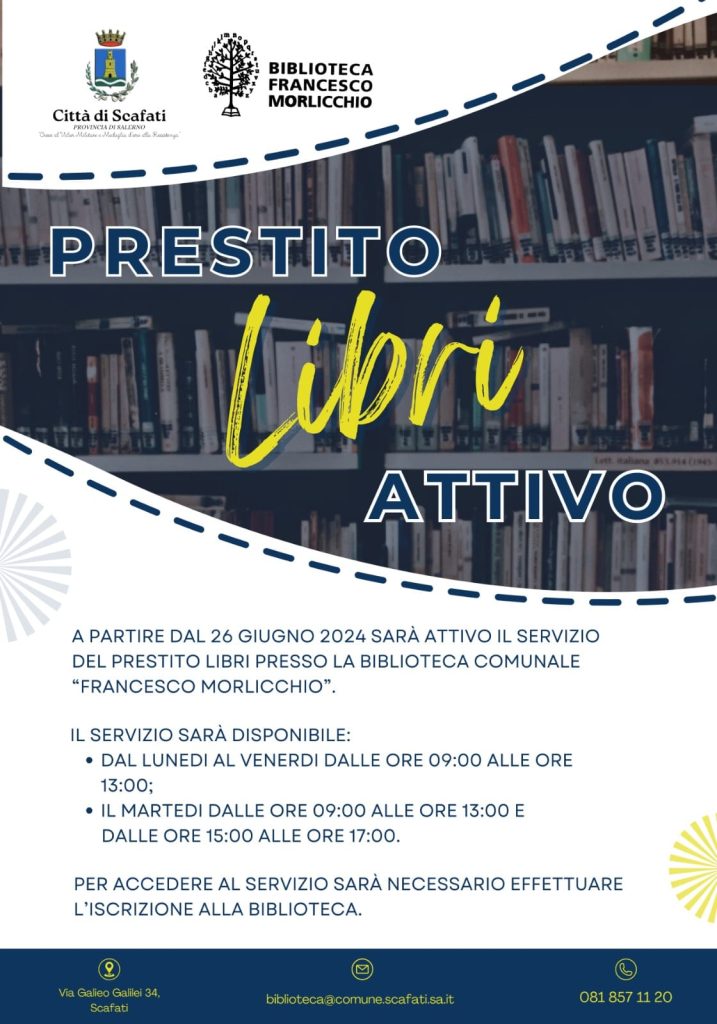 Scafati, Biblioteca Comunale Francesco Morlicchio, Attivo Il Nuovo ...