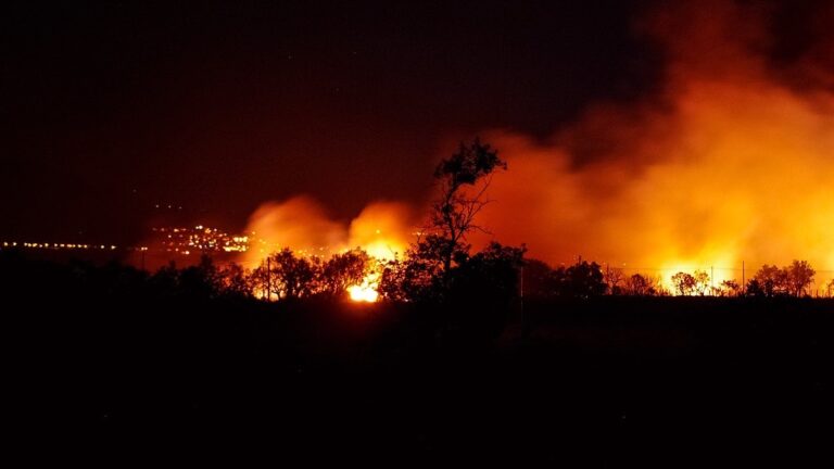 Pozzuoli, grande incendio nelle vicinanze di alcune abitazioni