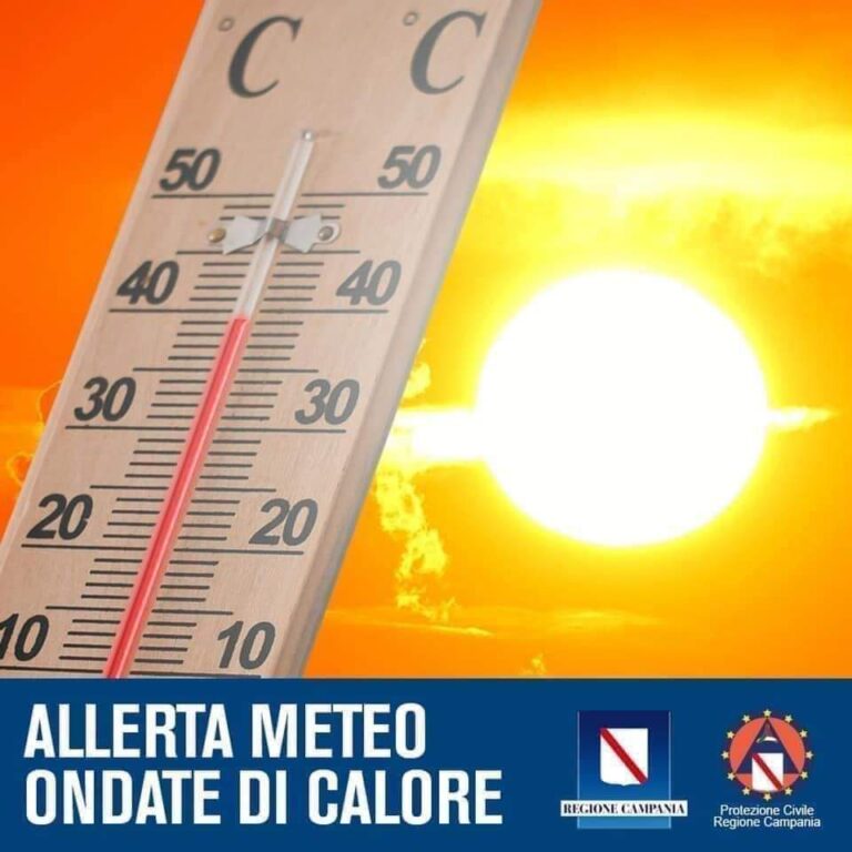 Regione Campania allerta meteo per ondate di calore