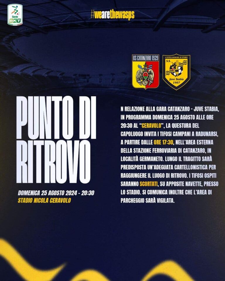 Juve Stabia notizie per chi andrà a Catanzaro