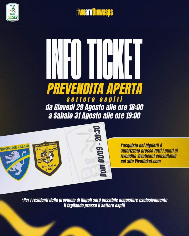 Juve Stabia la prevendita per Frosinone