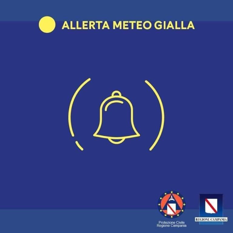 Regione Campania allerta meteo di colore giallo