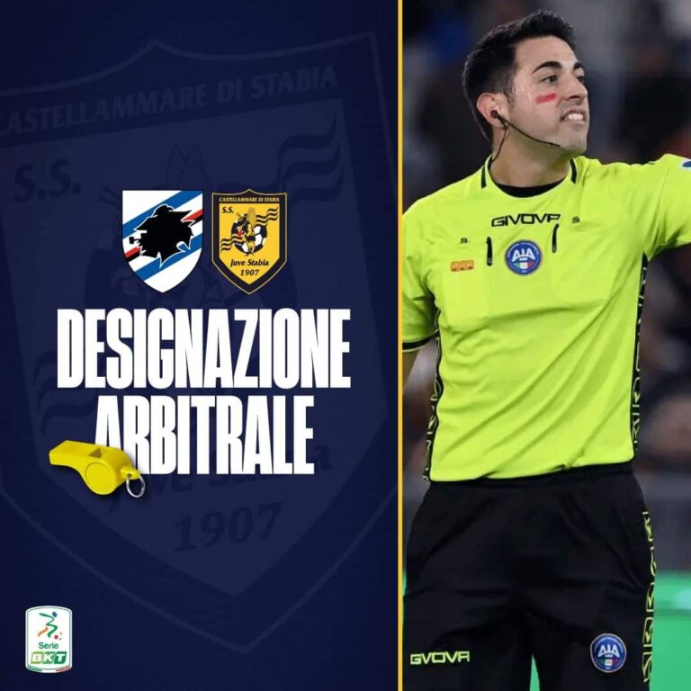 Sampdoria Juve Stabia la direzione di gara