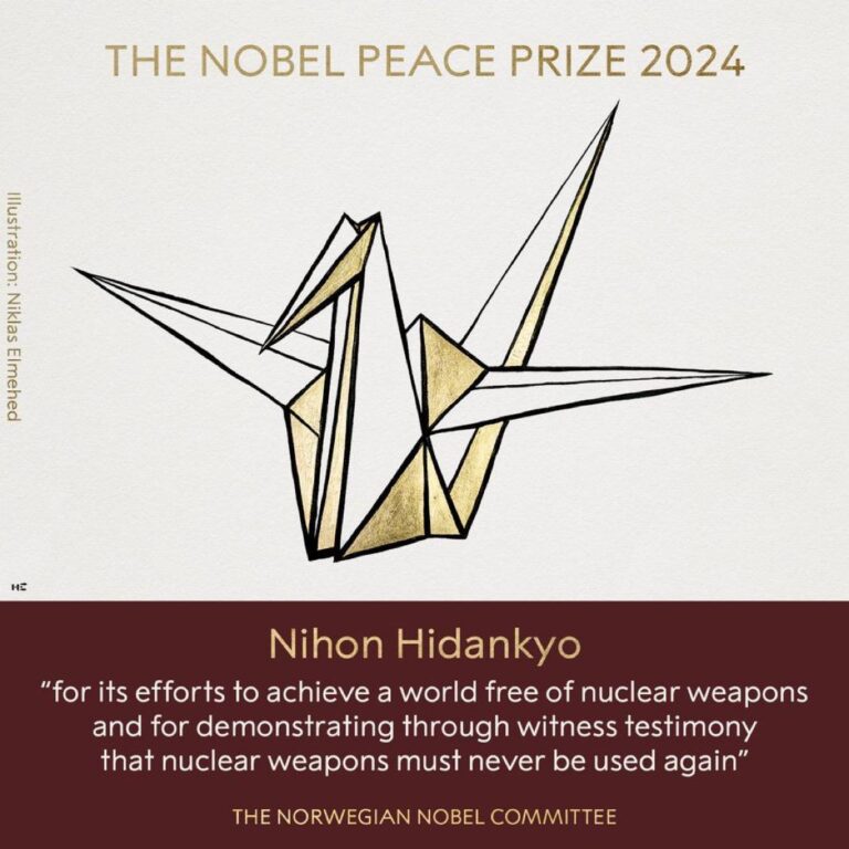 Nobel per la pace 2024 ai sopravvissuti di Hiroshima e Nagasaki