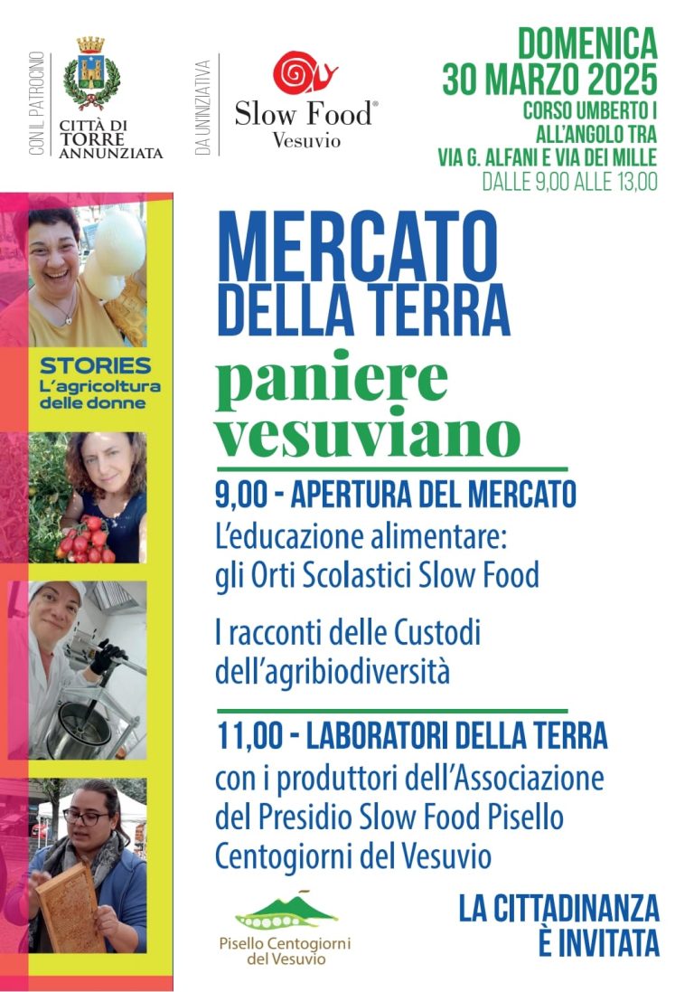 Torre Annunziata riabbraccia il Mercato della Terra Paniere Vesuviano: un ritorno alle radici del gusto