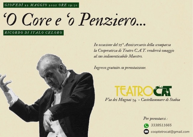 Castellammare, una serata per ricordare Italo Celoro: “’O Core e ’o Penziero…” al Teatro C.A.T.