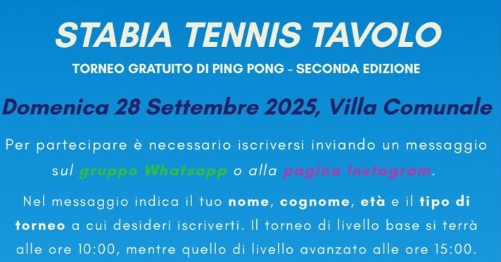Torna il torneo di Ping Pong sul Lungomare di Castellammare di Stabia