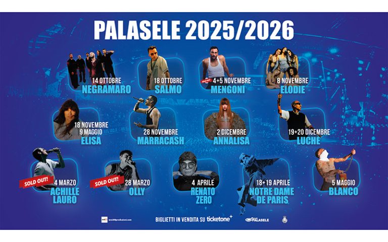 Ritornano i grandi eventi musicali al Palasele di Eboli, inizia la stagione 2025-2026
