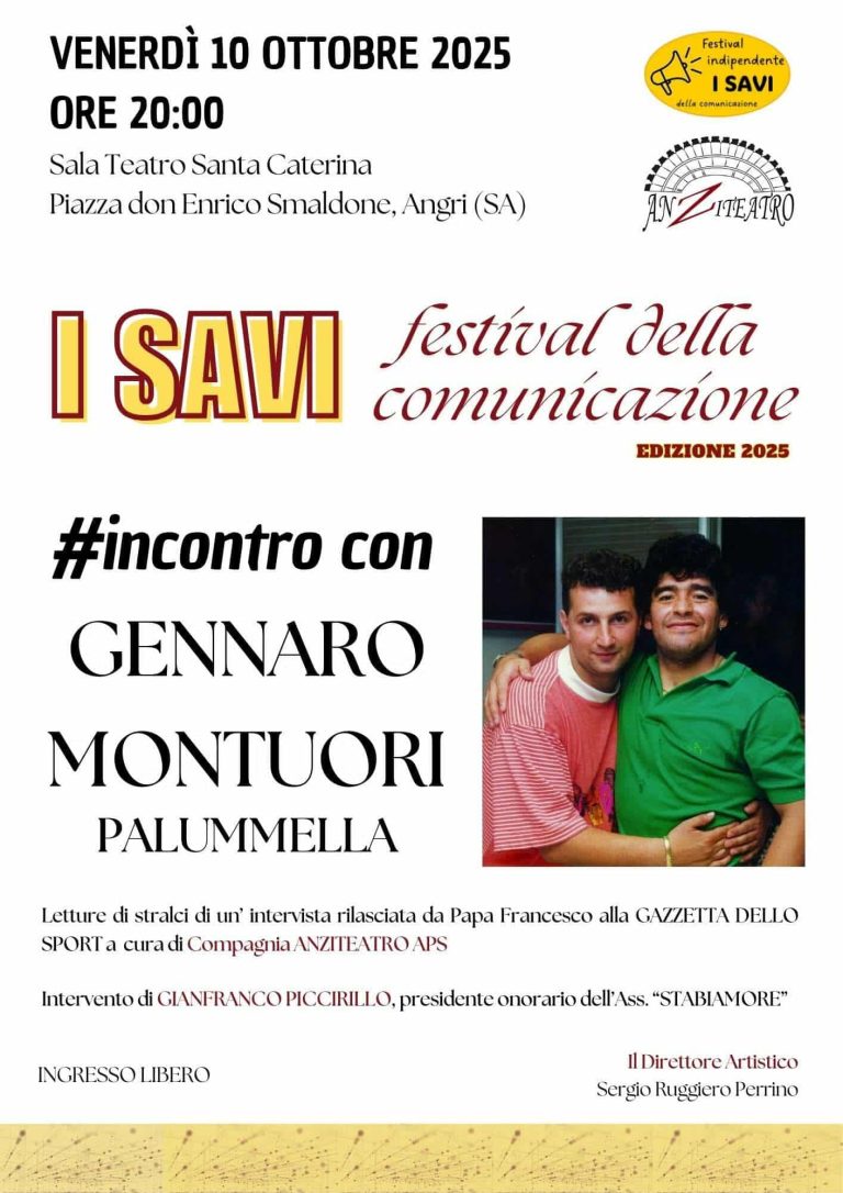 Festival della Comunicazione: Gennaro “Palummella” Montuori al Teatro Santa Caterina
