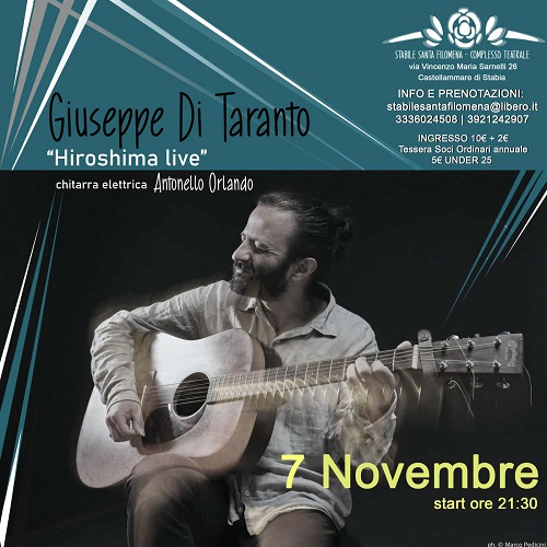Musica d’Autore in scena a Castellammare: Giuseppe di Taranto presenta “Hiroshima live”